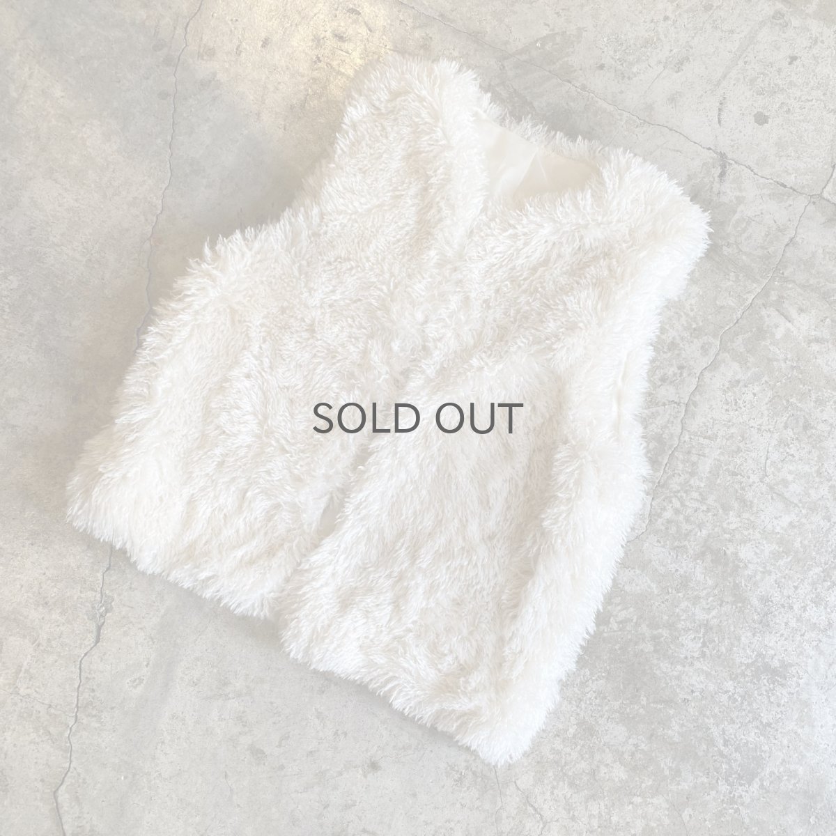 画像4: WHITE COLOR FAUX FUR DESIGN VEST / Ladies M (4)