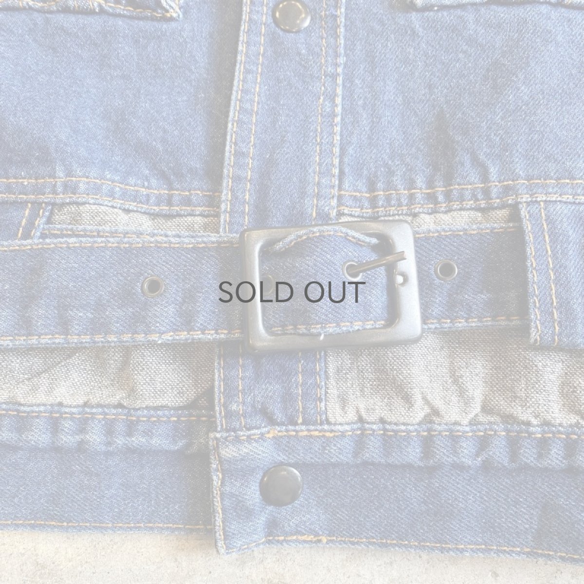 画像8: 2 COLOR BELT DESIGN DENIM VEST / Ladies L (8)