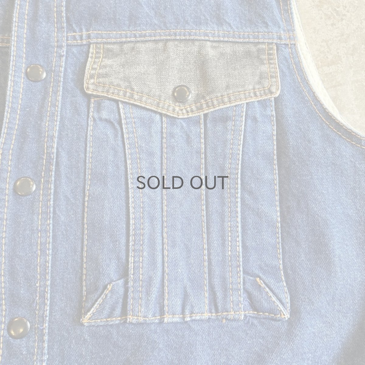 画像6: 2 COLOR BELT DESIGN DENIM VEST / Ladies L (6)