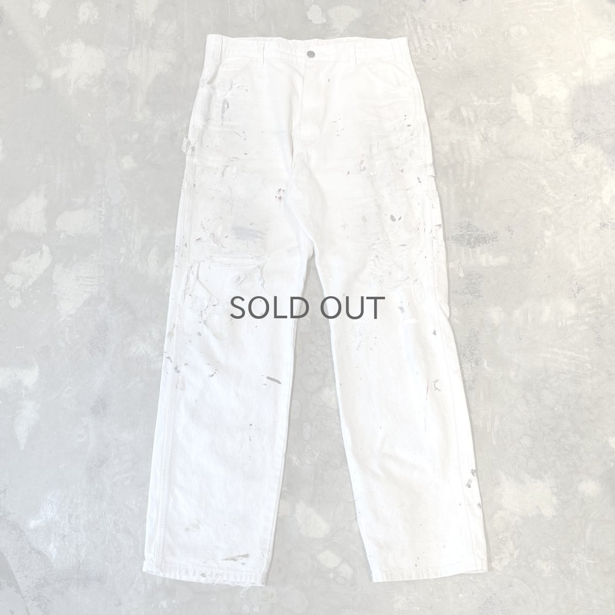 画像1: 【DICKIES】ALL OVER PAINTED DAMAGE WORK PANTS / W34 (1)