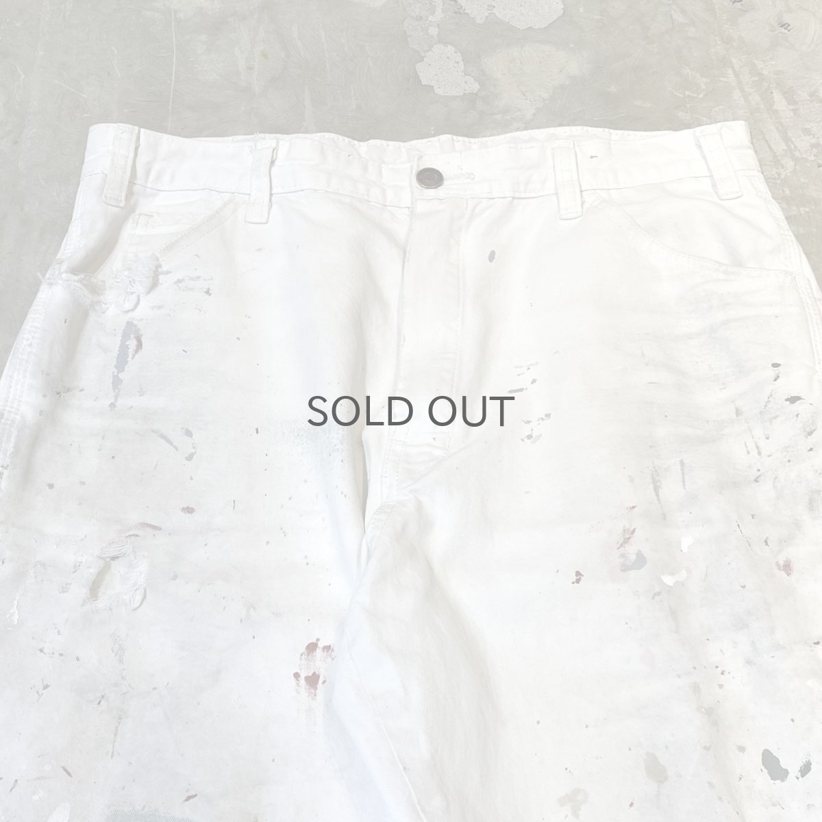 画像10: 【DICKIES】ALL OVER PAINTED DAMAGE WORK PANTS / W34 (10)