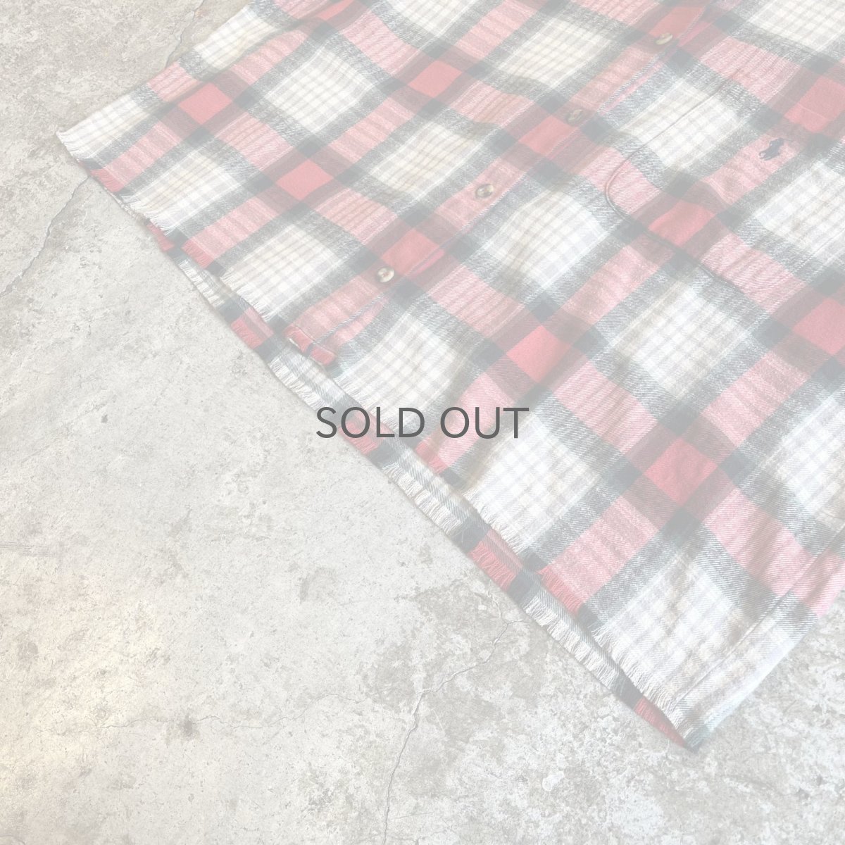 画像4: 【POLO】CUT OFF DESIGN STAND COLLAR CHECK PATTERN L/S SHIRT / Ladies XL(L) / MADE IN USA (4)