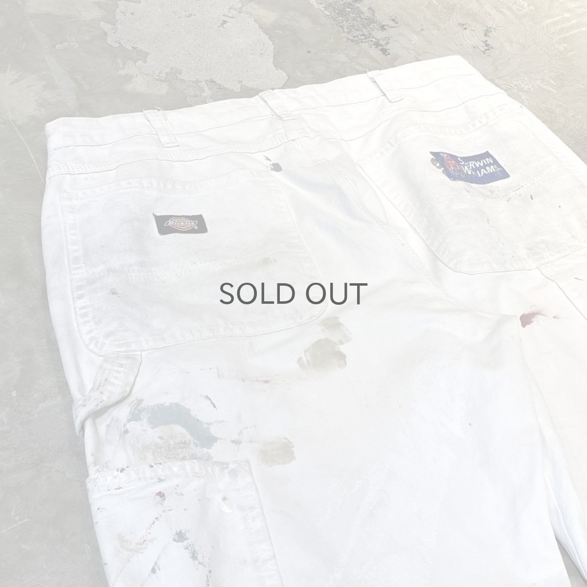 画像9: 【DICKIES】ALL OVER PAINTED DAMAGE WORK PANTS / W34 (9)