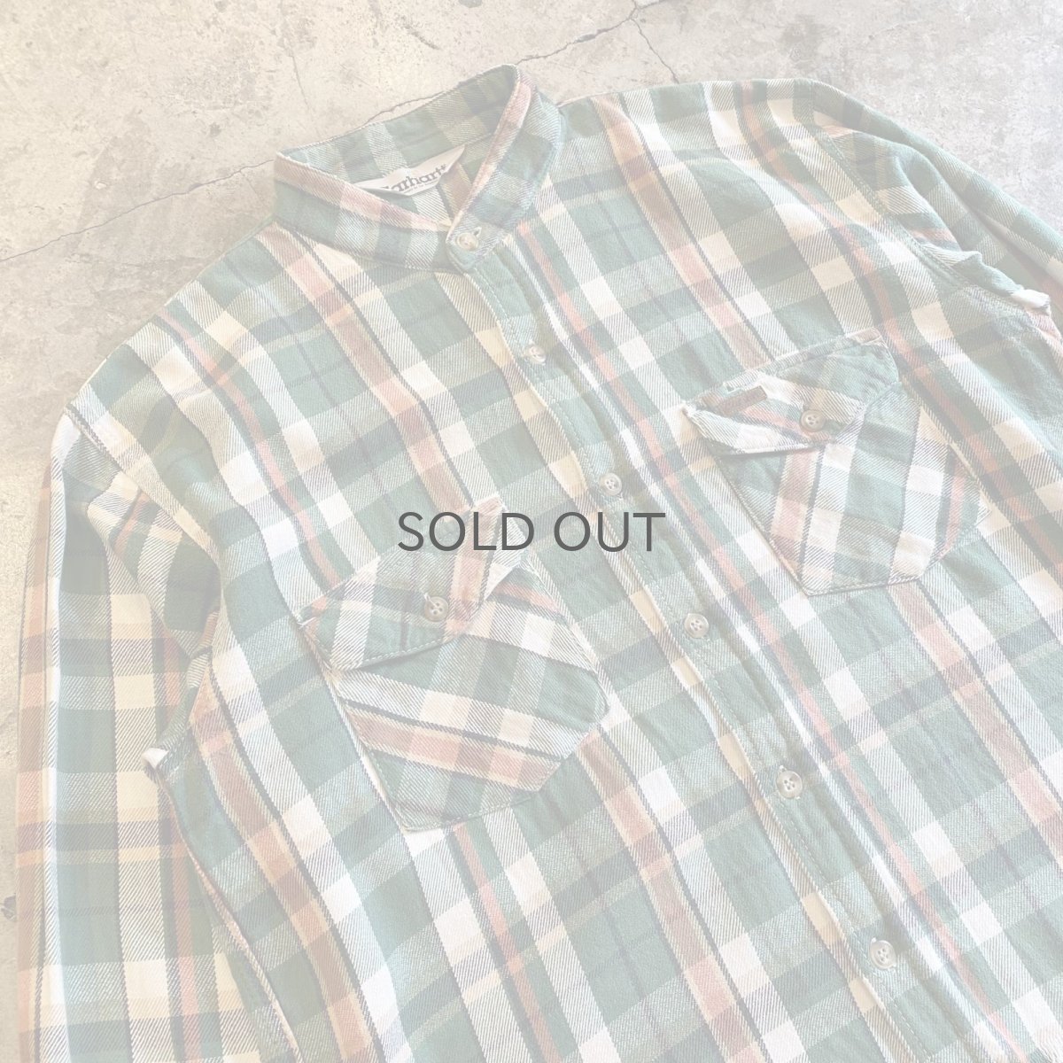 画像3: 【CARHARTT】CHECK PATTERN DOWN FRINGE CUT OFF SHORT DESIGN L/S SHIRT / Ladies L (3)