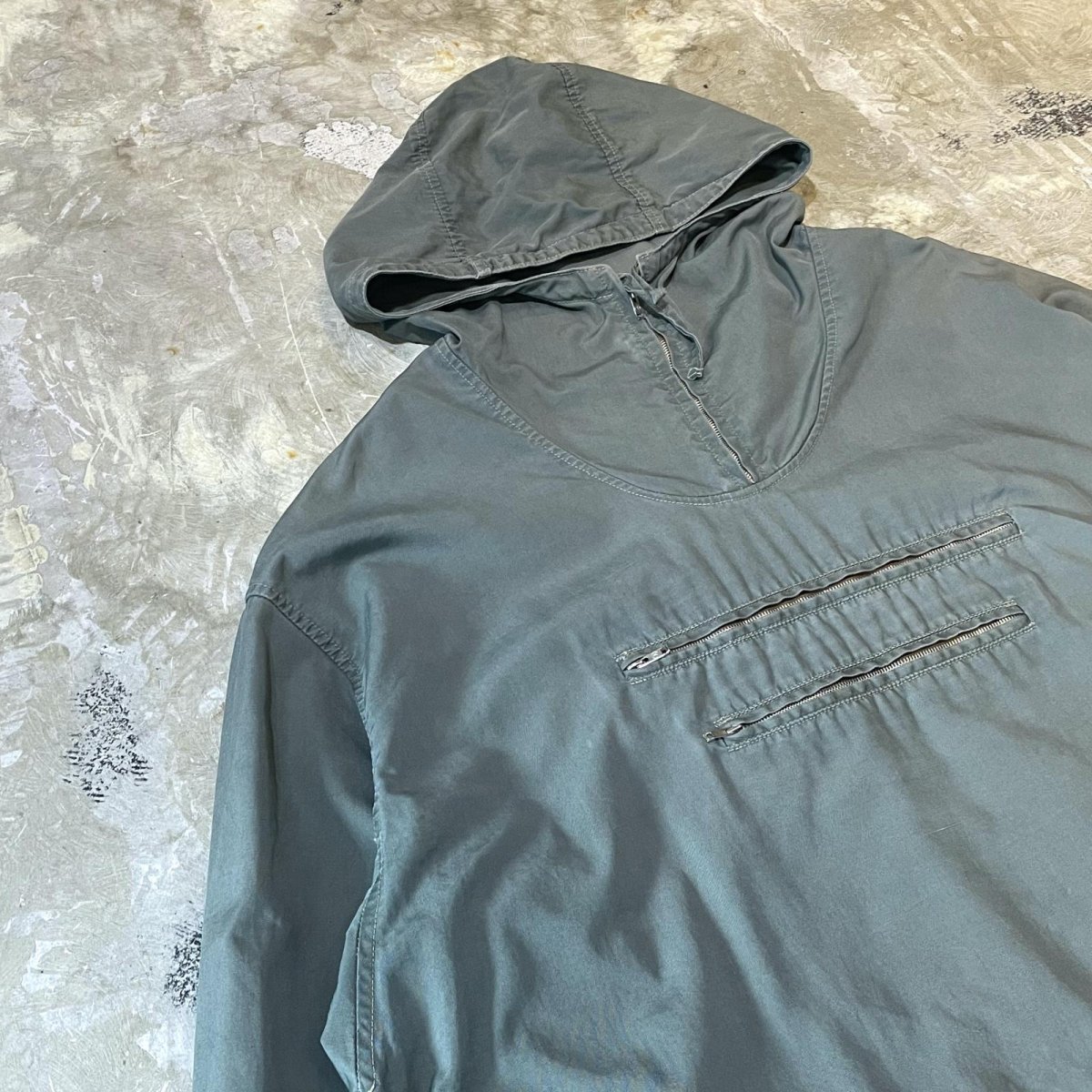画像3: OLD FRONT POCKET HALF ZIP HOODIE SWEAT / Mens XL (3)