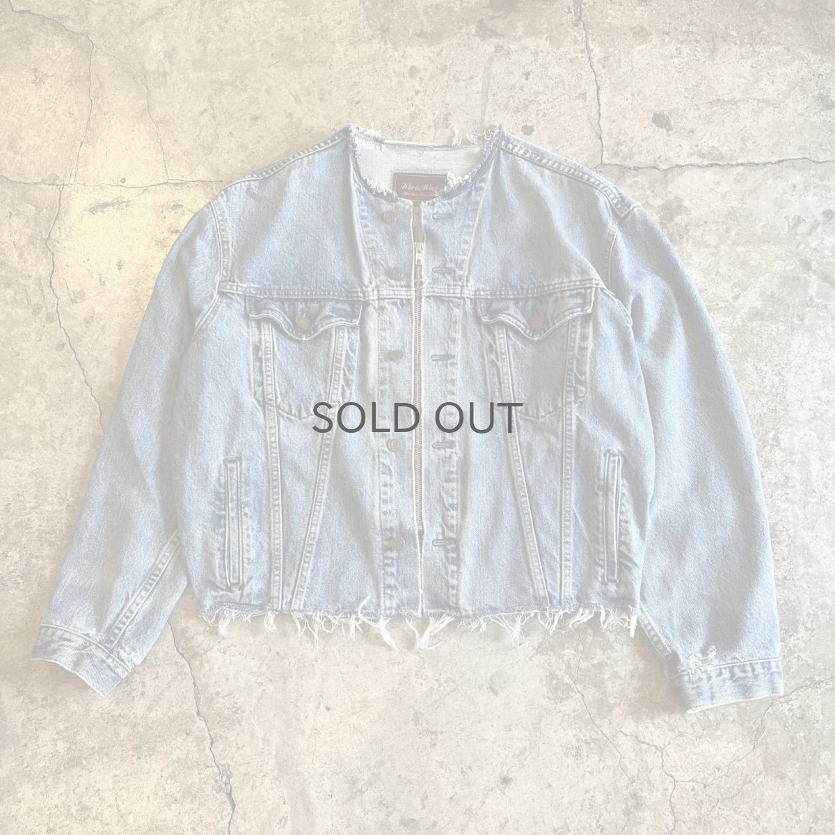 画像1: 【Wiz&Witch】"WANDERER" NO COLLAR ZIP UP DENIM JACKET / OS (1)
