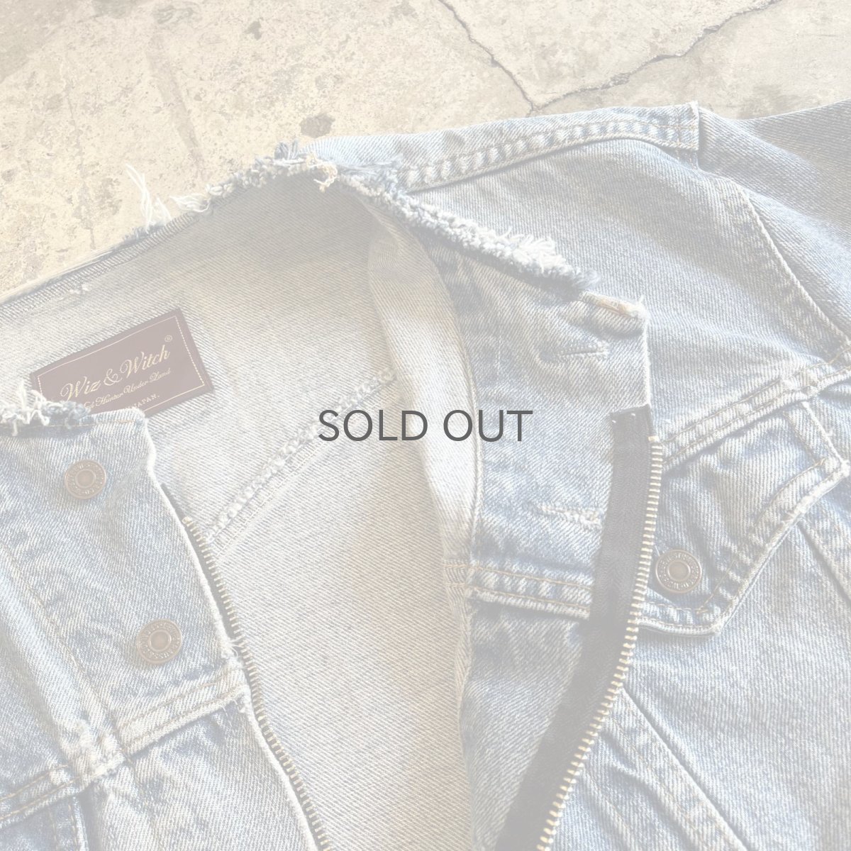 画像10: 【Wiz&Witch】"WANDERER" NO COLLAR ZIP UP DENIM JACKET / OS (10)