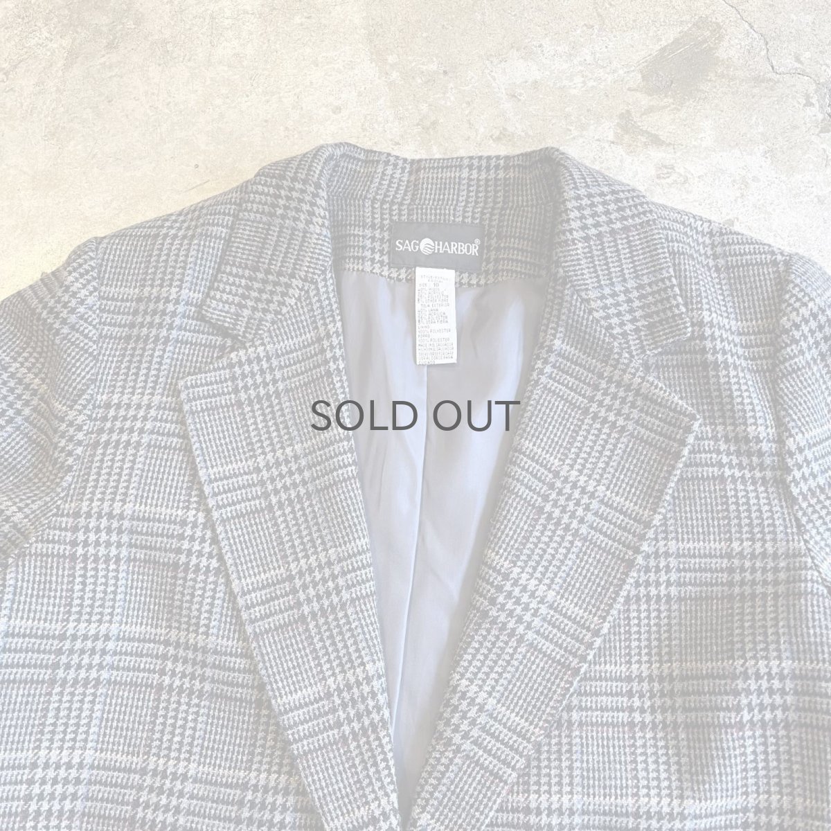 画像8: GREY COLOR GLEN CHECK PATTERN DESIGN TAILORED JACKET / Ladies M(10)  (8)