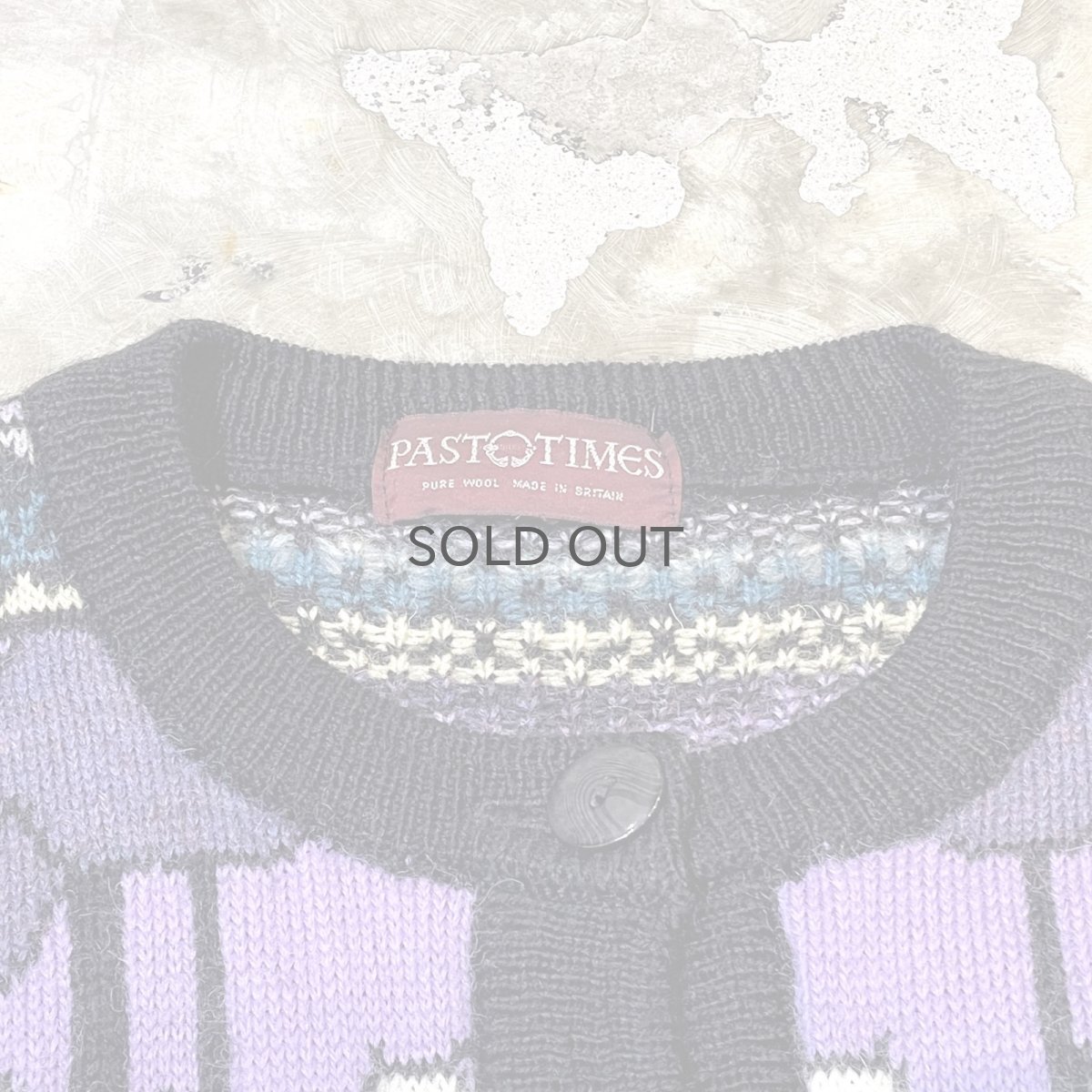 画像10: ALL OVER ART GRAPHIC PATTERN WOOL KNIT CARDIGAN / Mens L (10)