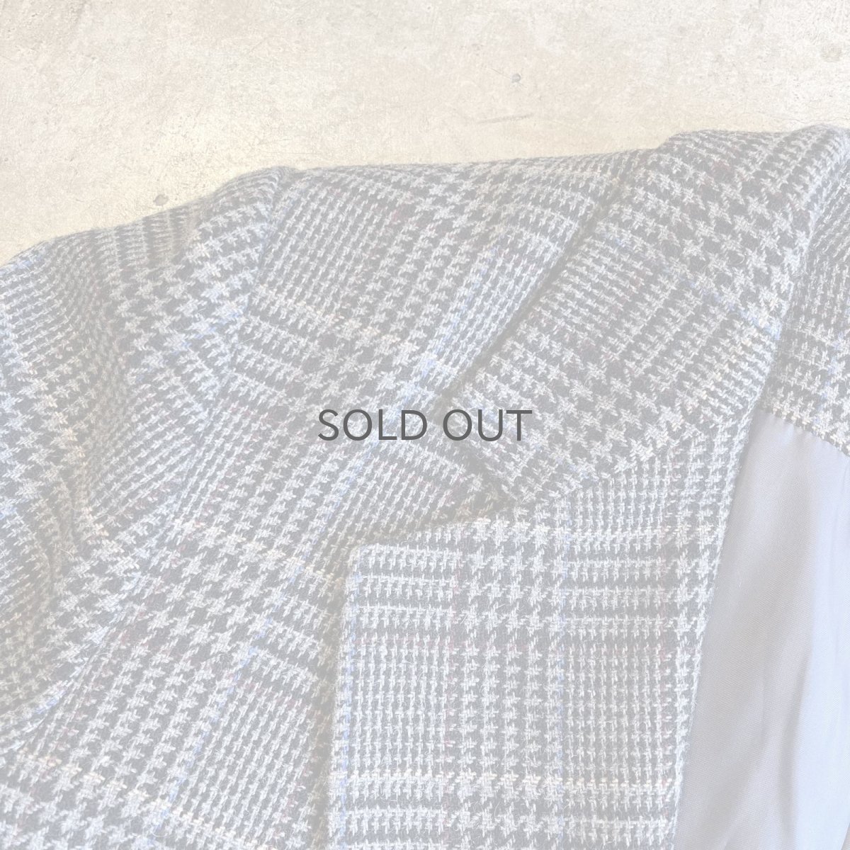 画像9: GREY COLOR GLEN CHECK PATTERN DESIGN TAILORED JACKET / Ladies M(10)  (9)