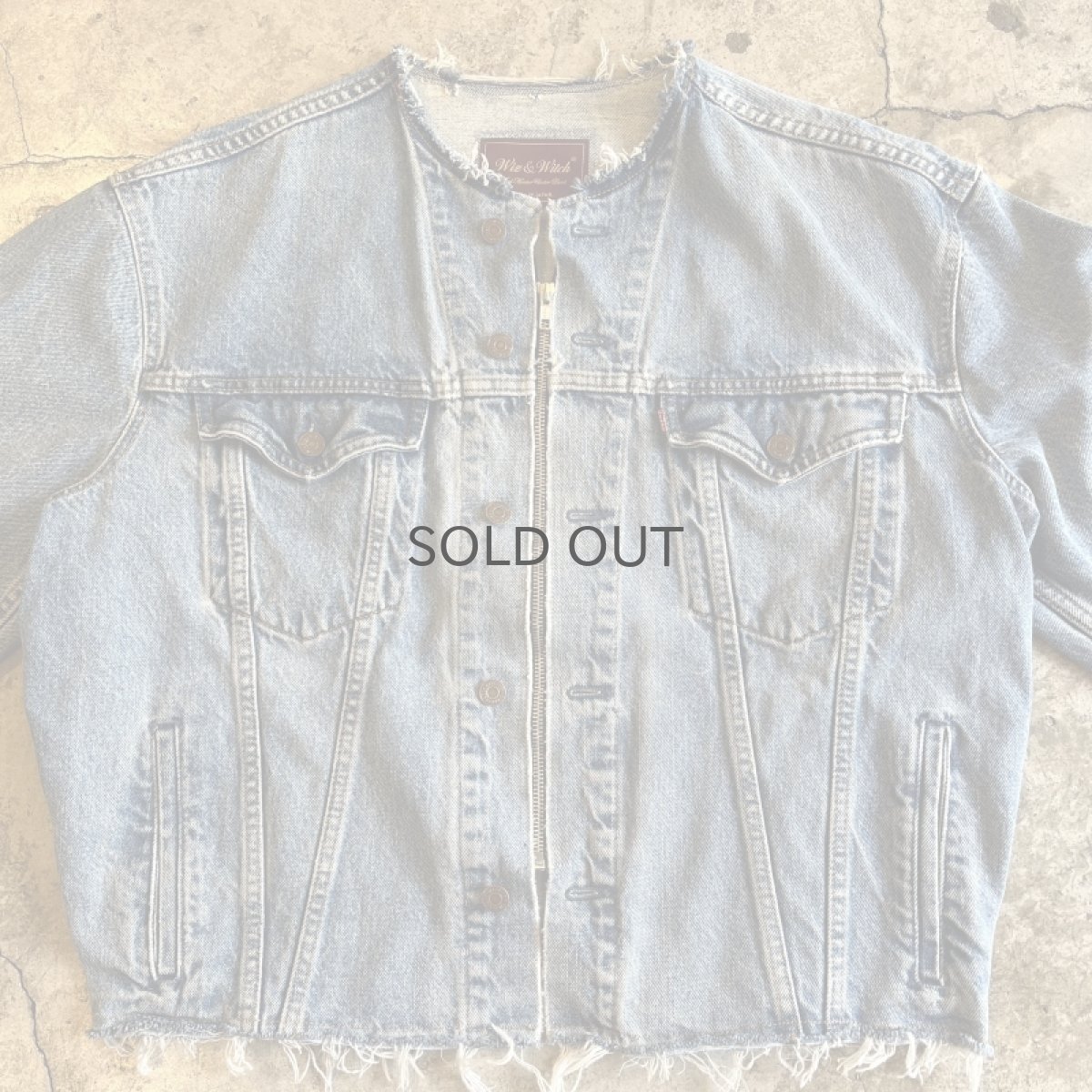 画像7: 【Wiz&Witch】"WANDERER" NO COLLAR ZIP UP DENIM JACKET / OS (7)