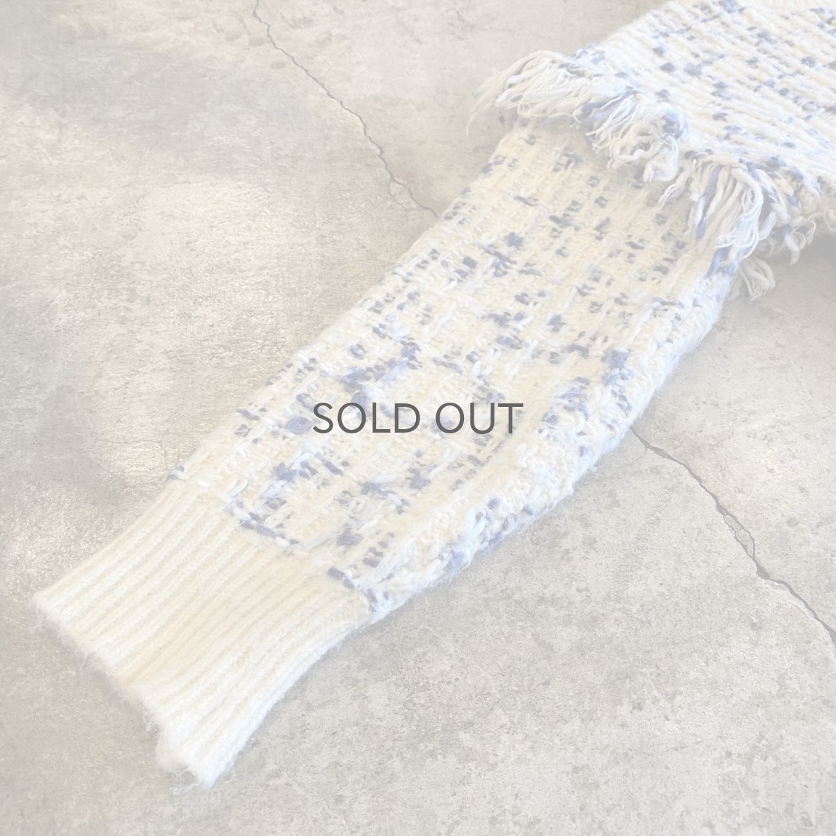 画像7: POINT FRINGE DESIGN MIX COLOR KNIT SWEATER / Ladies L (7)