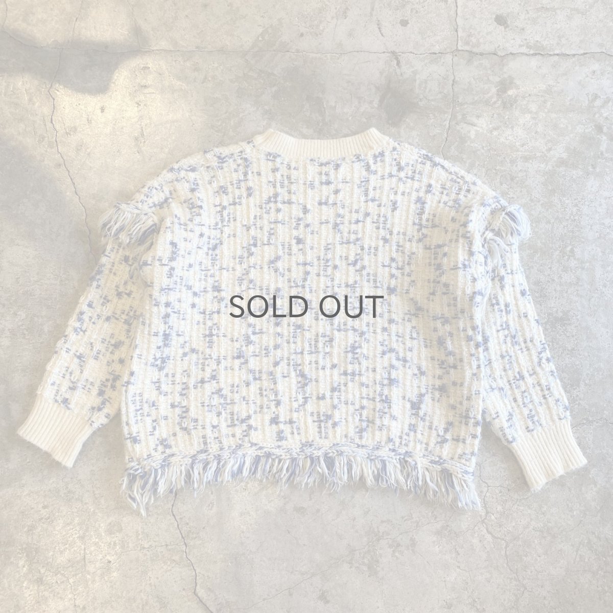 画像2: POINT FRINGE DESIGN MIX COLOR KNIT SWEATER / Ladies L (2)