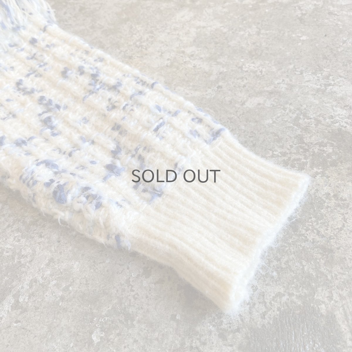 画像10: POINT FRINGE DESIGN MIX COLOR KNIT SWEATER / Ladies L (10)