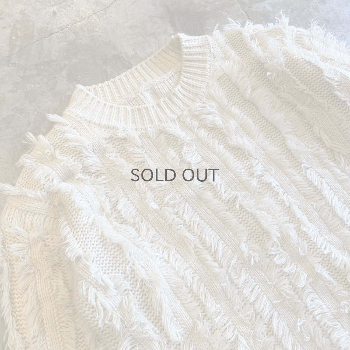 画像3: FRINGE STRIPE DESIGN KNIT SWEATER / Ladies M  (3)