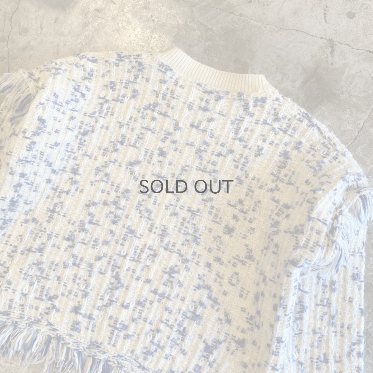 画像11: POINT FRINGE DESIGN MIX COLOR KNIT SWEATER / Ladies L (11)