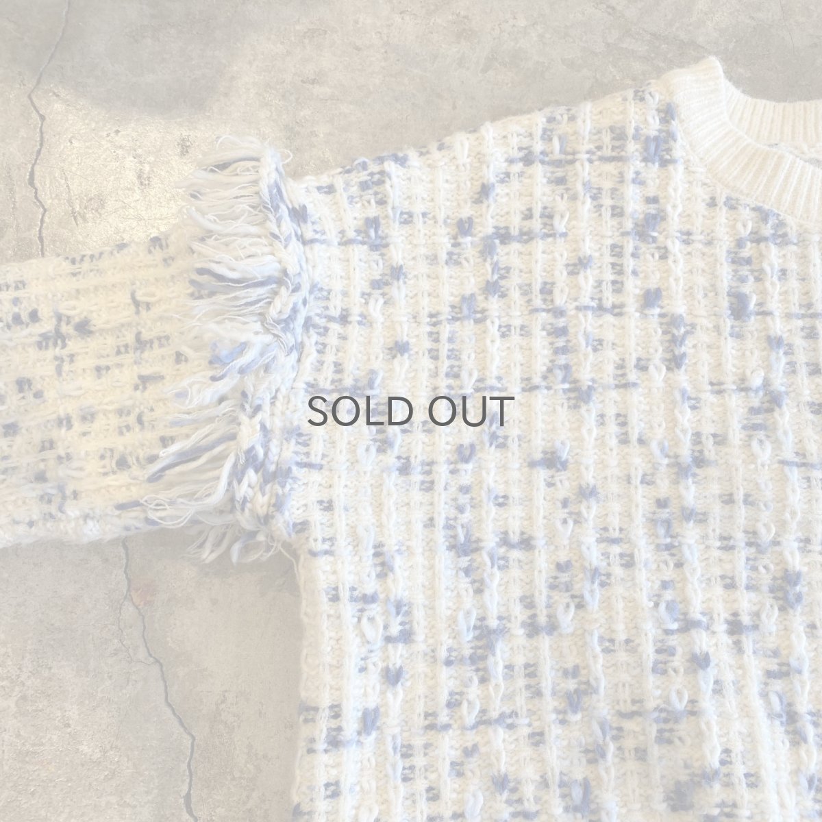 画像6: POINT FRINGE DESIGN MIX COLOR KNIT SWEATER / Ladies L (6)