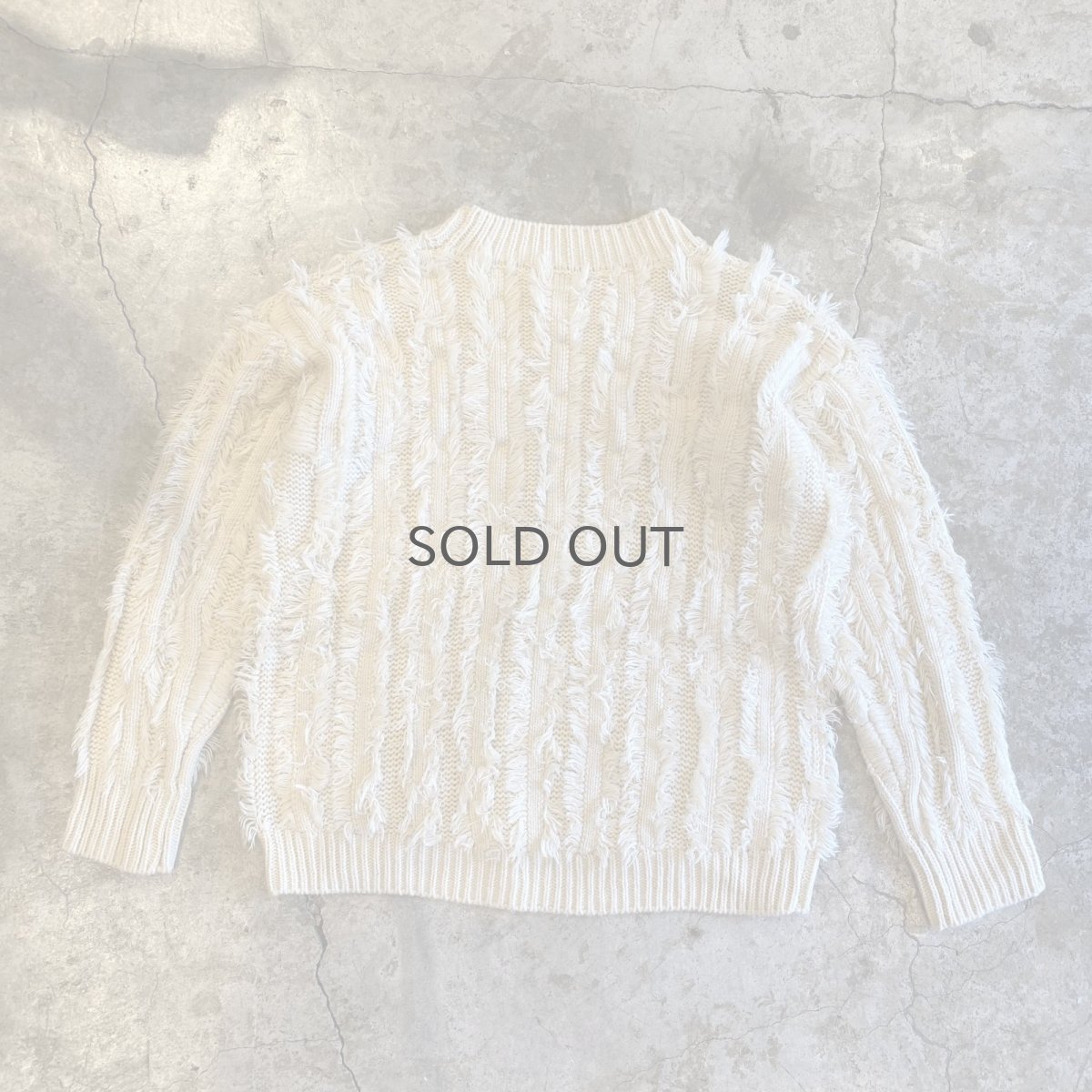 画像2: FRINGE STRIPE DESIGN KNIT SWEATER / Ladies M  (2)