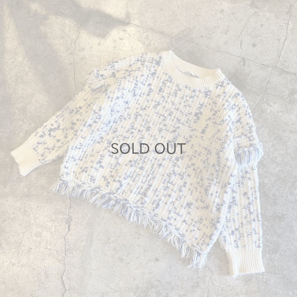 画像4: POINT FRINGE DESIGN MIX COLOR KNIT SWEATER / Ladies L (4)