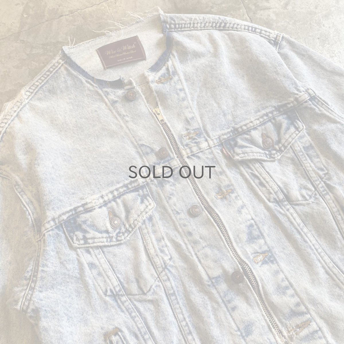 画像3: 【Wiz&Witch】"WANDERER" NO COLLAR ZIP UP DENIM JACKET / OS (3)