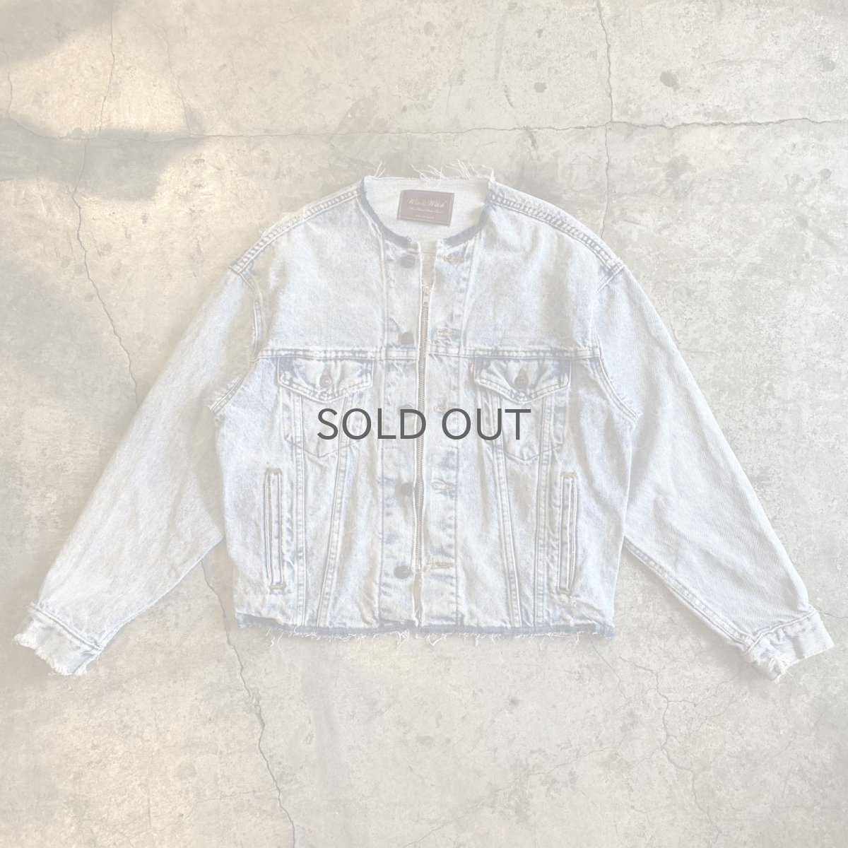 画像1: 【Wiz&Witch】"WANDERER" NO COLLAR ZIP UP DENIM JACKET / OS (1)