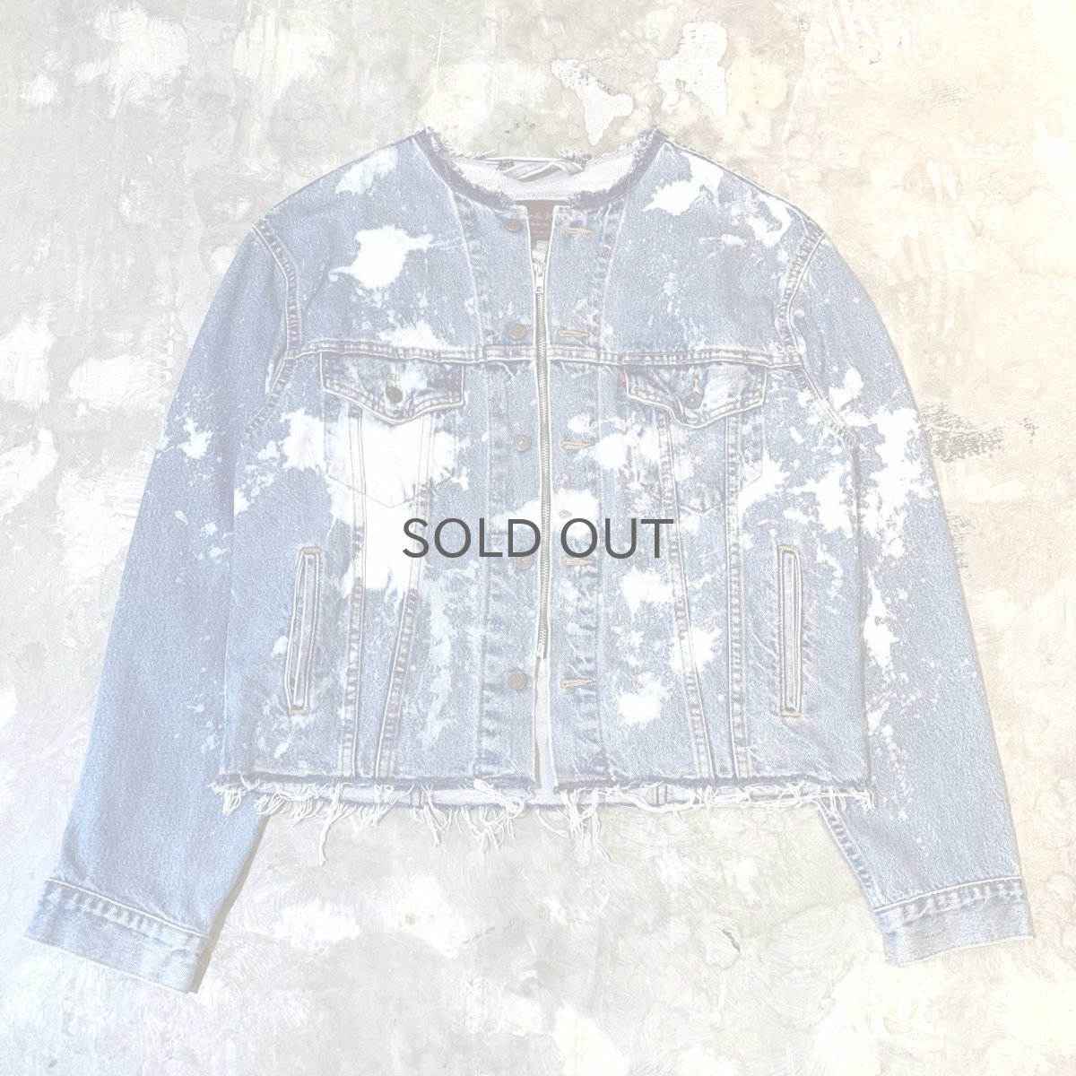 画像1: 【Wiz&Witch】"WANDERER" NO COLLAR ZIP UP DENIM JACKET / OS (1)