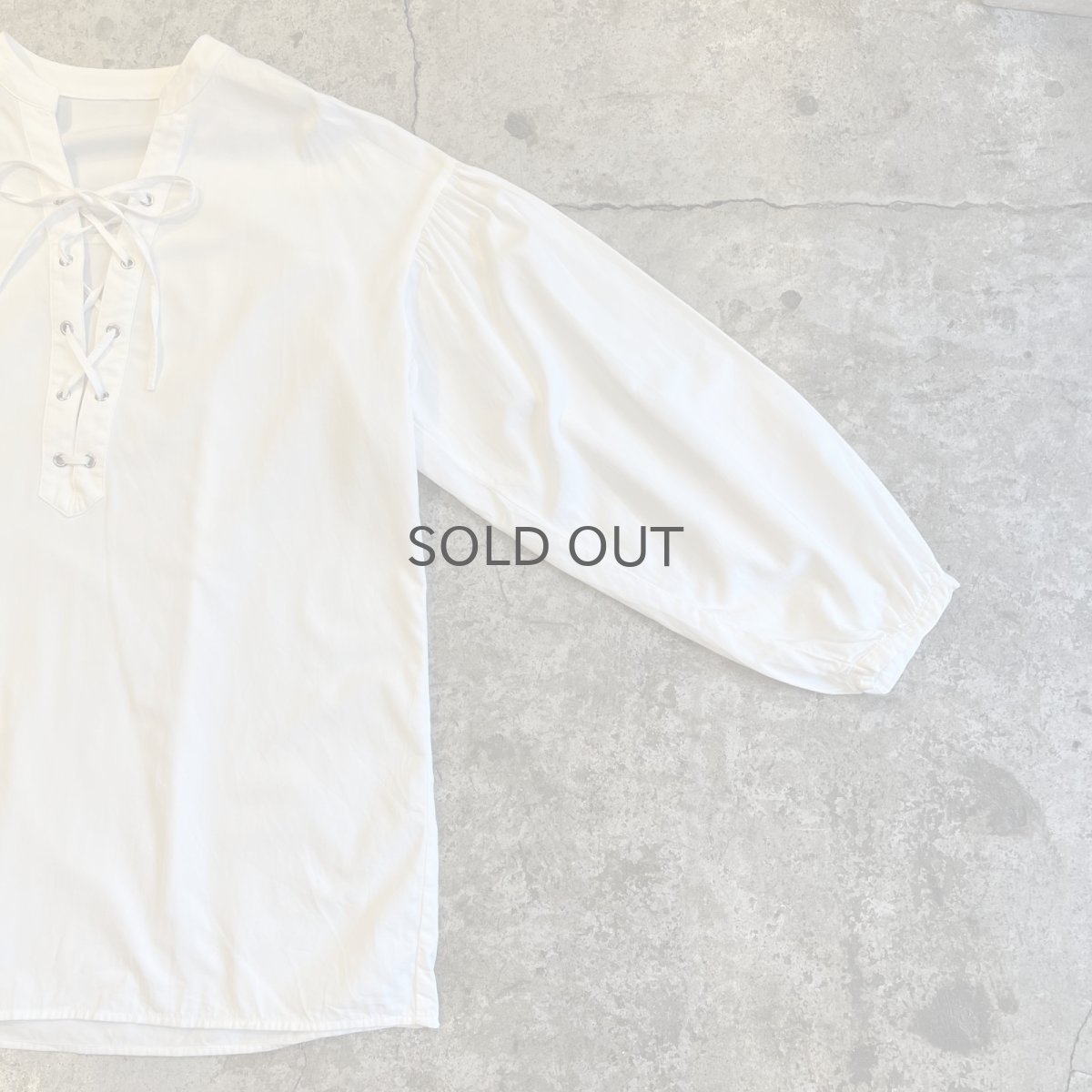 画像9: FRONT LACE UP RIBBON DESIGN VOLUME SLEEVE L/S TOPS / Ladies M (9)