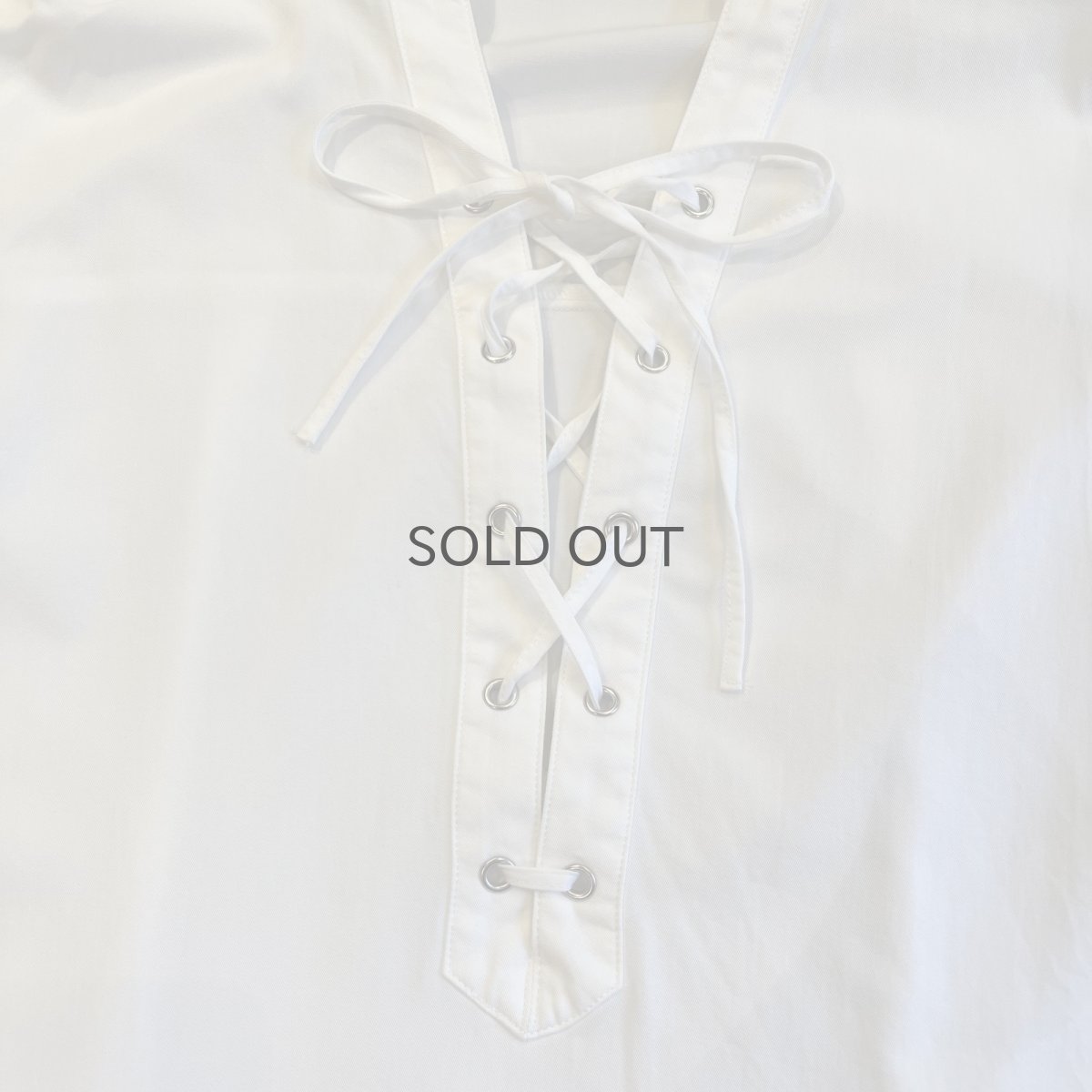 画像10: FRONT LACE UP RIBBON DESIGN VOLUME SLEEVE L/S TOPS / Ladies M (10)