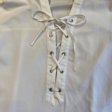 画像10: FRONT LACE UP RIBBON DESIGN VOLUME SLEEVE L/S TOPS / Ladies M (10)
