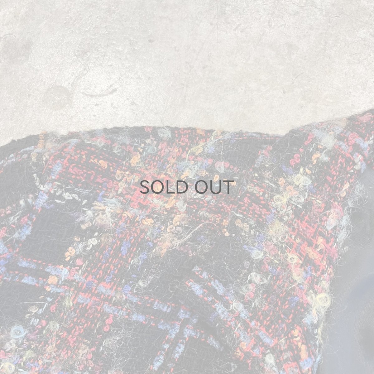 画像9: ALL OVER MIX COLOR CHECK PATTERN TWEED DESIGN JACKET / Ladies M(12) (9)