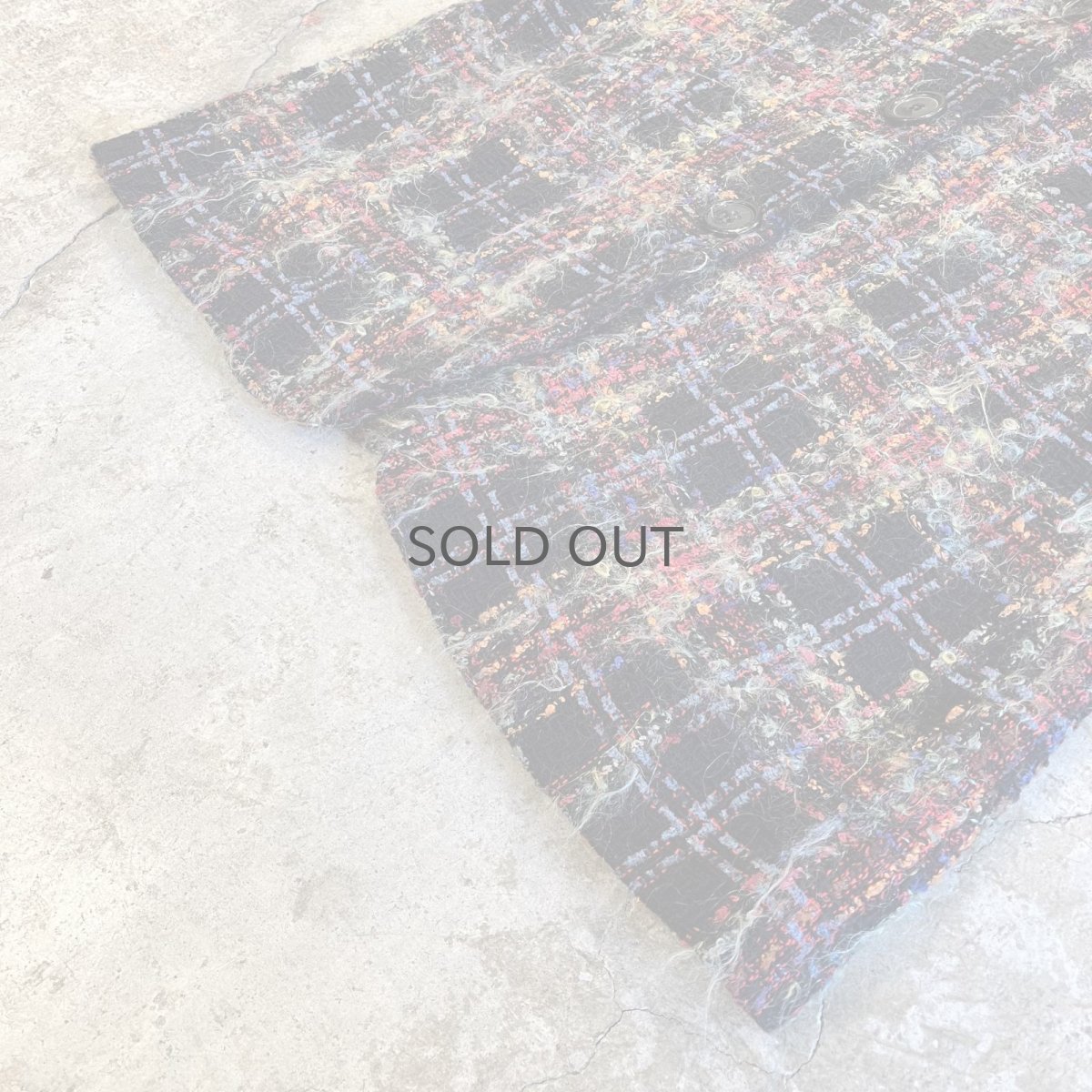 画像4: ALL OVER MIX COLOR CHECK PATTERN TWEED DESIGN JACKET / Ladies M(12) (4)