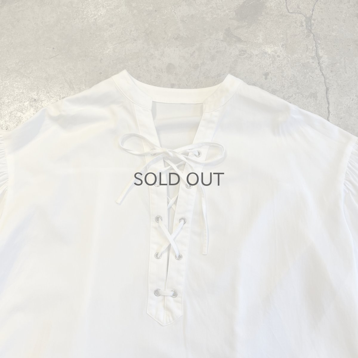 画像8: FRONT LACE UP RIBBON DESIGN VOLUME SLEEVE L/S TOPS / Ladies M (8)