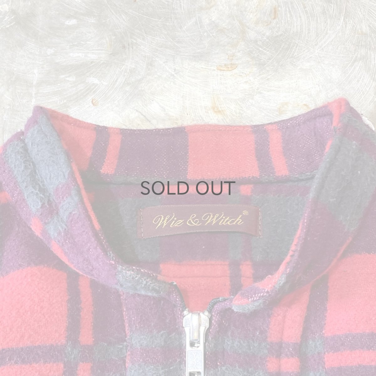 画像10: 【Wiz&Witch】"WANDERER" NO COLLAR ZIP UP FLANNEL SHIRT / OS (10)