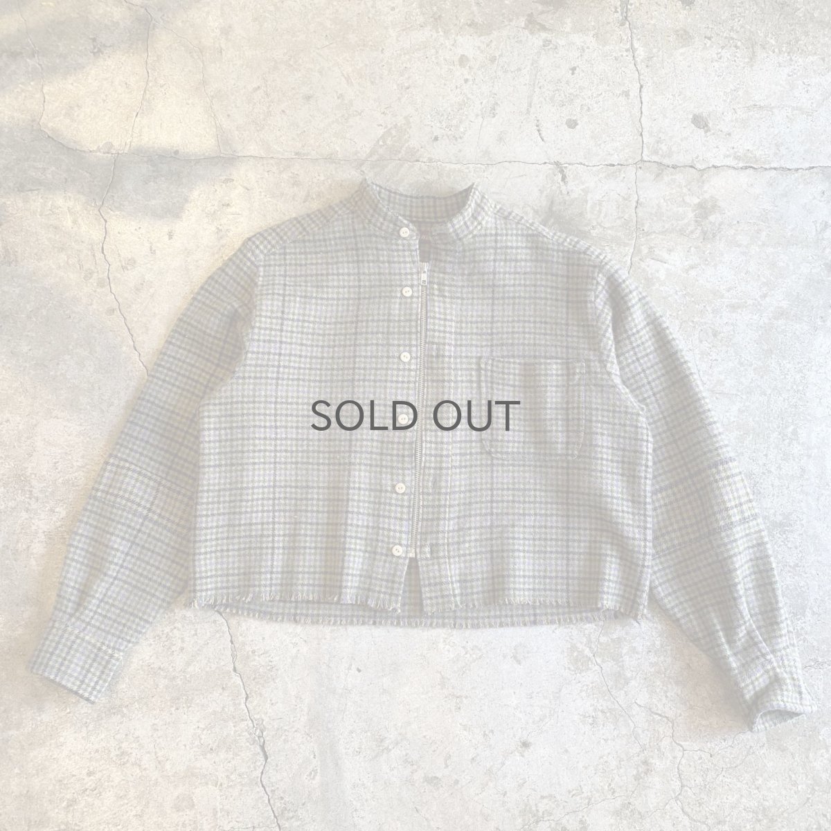 画像1: 【Wiz&Witch】"WANDERER" NO COLLAR ZIP UP FLANNEL SHIRT / OS (1)