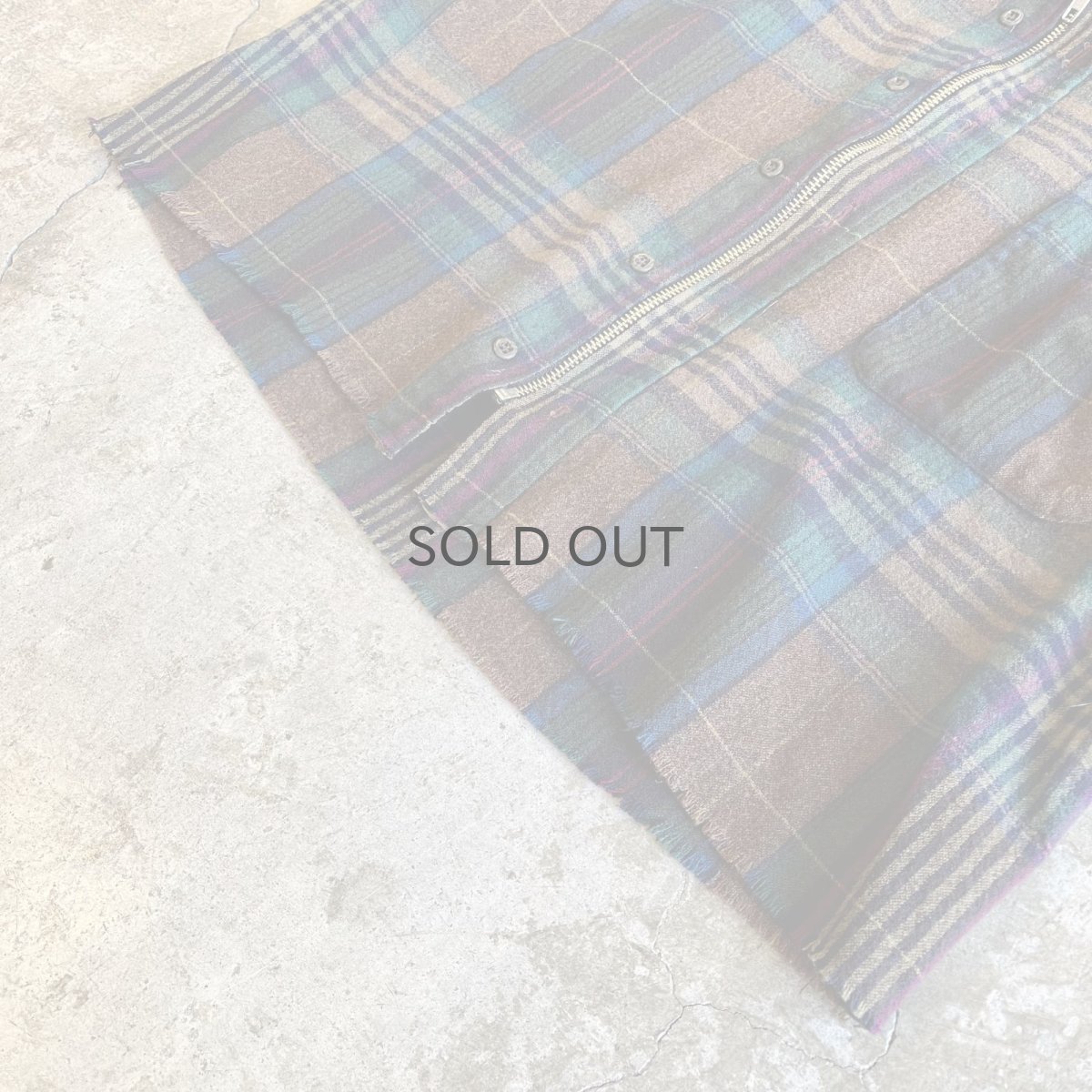 画像4: 【Wiz&Witch】"WANDERER" NO COLLAR ZIP UP FLANNEL SHIRT / OS (4)