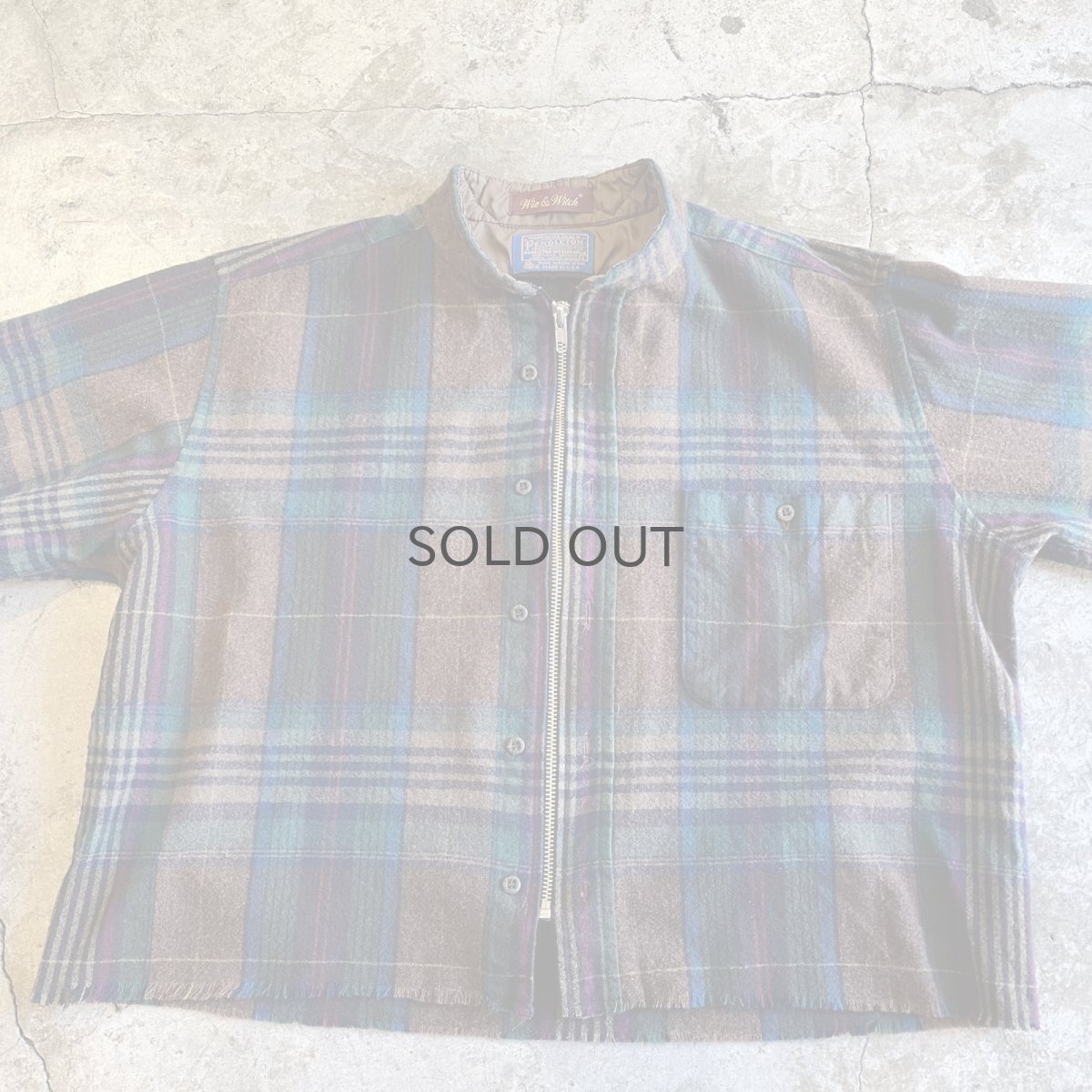 画像8: 【Wiz&Witch】"WANDERER" NO COLLAR ZIP UP FLANNEL SHIRT / OS (8)