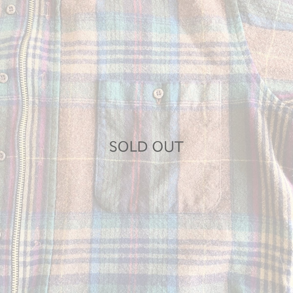 画像11: 【Wiz&Witch】"WANDERER" NO COLLAR ZIP UP FLANNEL SHIRT / OS (11)