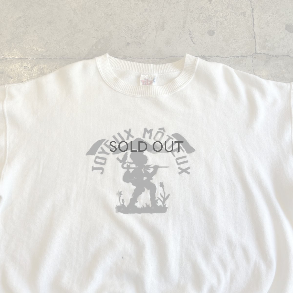 画像8: EURO VINTAGE FRONT FLOCKY DESIGN L/S SWEAT / Ladies L (8)