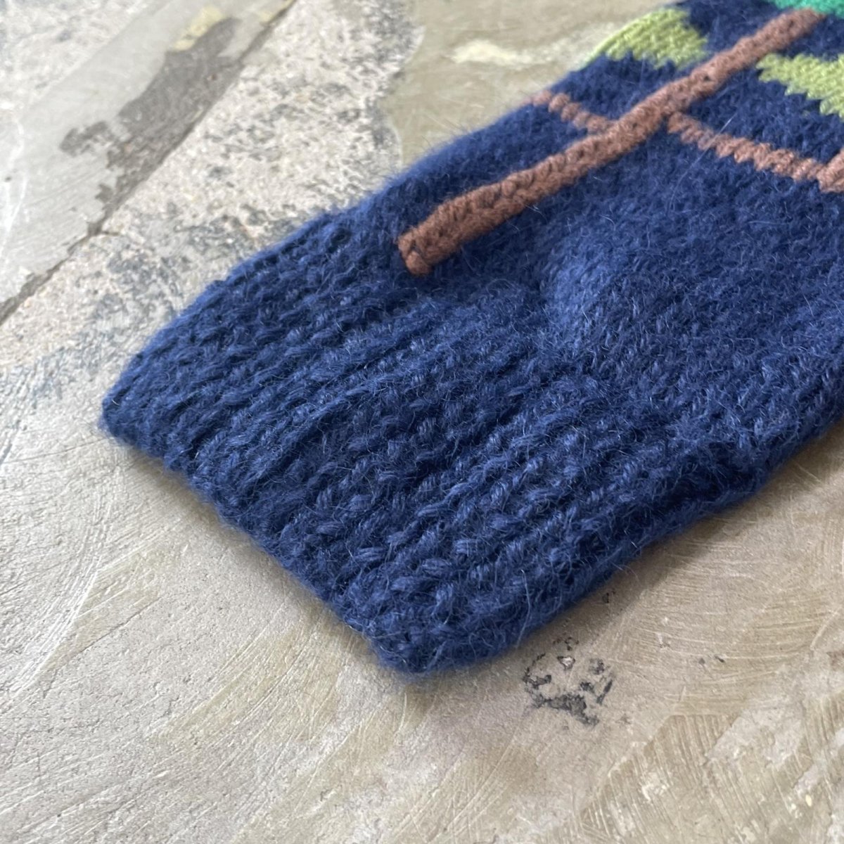 画像7: BOTH SIDE GRAPHIC PATTERN WOOL KNIT SWEATER / Mens M(XL) (7)