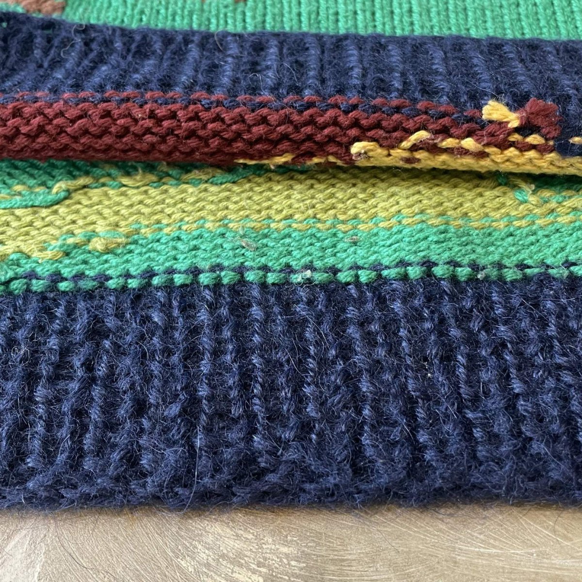 画像8: BOTH SIDE GRAPHIC PATTERN WOOL KNIT SWEATER / Mens M(XL) (8)