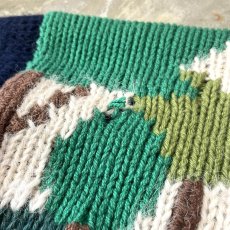 画像10: BOTH SIDE GRAPHIC PATTERN WOOL KNIT SWEATER / Mens M(XL) (10)