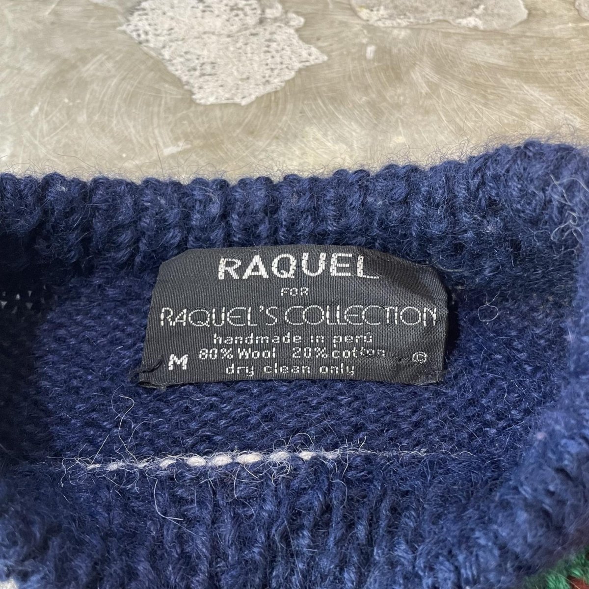 画像11: BOTH SIDE GRAPHIC PATTERN WOOL KNIT SWEATER / Mens M(XL) (11)