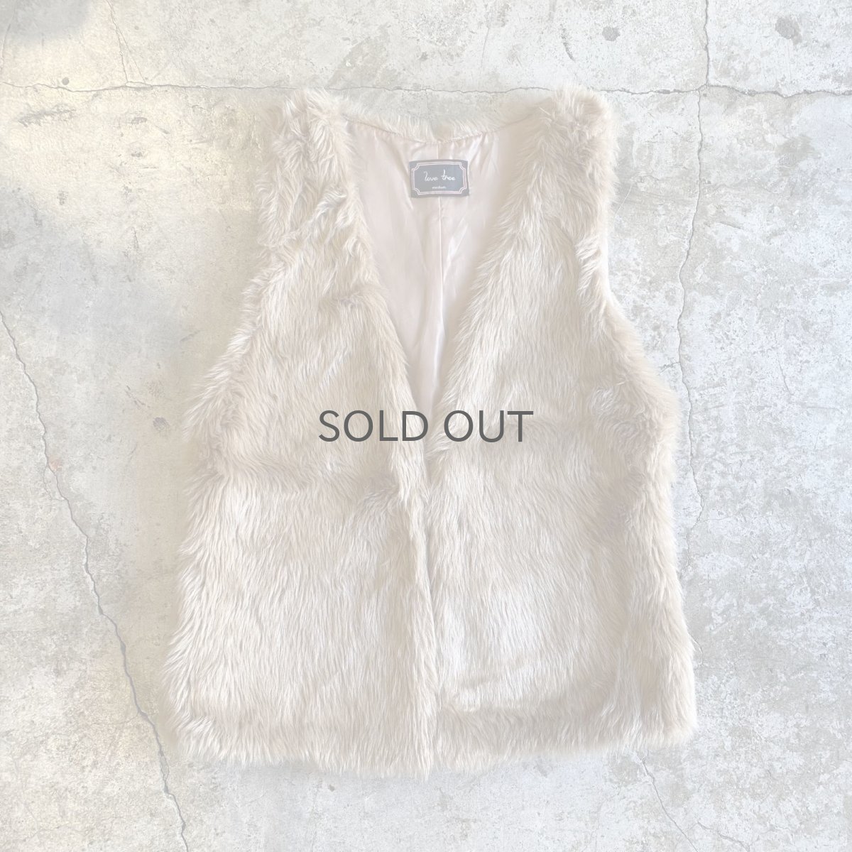 画像1: BEIGE COLOR FAUX FUR DESIGN VEST / Ladies M (1)