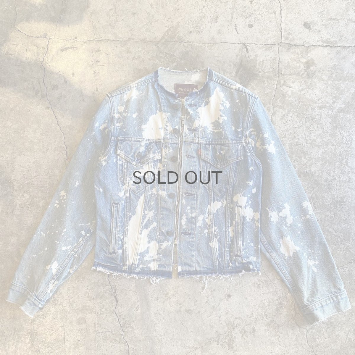 画像1: 【Wiz&Witch】"WANDERER" NO COLLAR ZIP UP DENIM JACKET / OS (1)