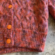 画像6: MIX COLOR DESIGN LONG KNIT CARDIGAN / Ladies L (6)