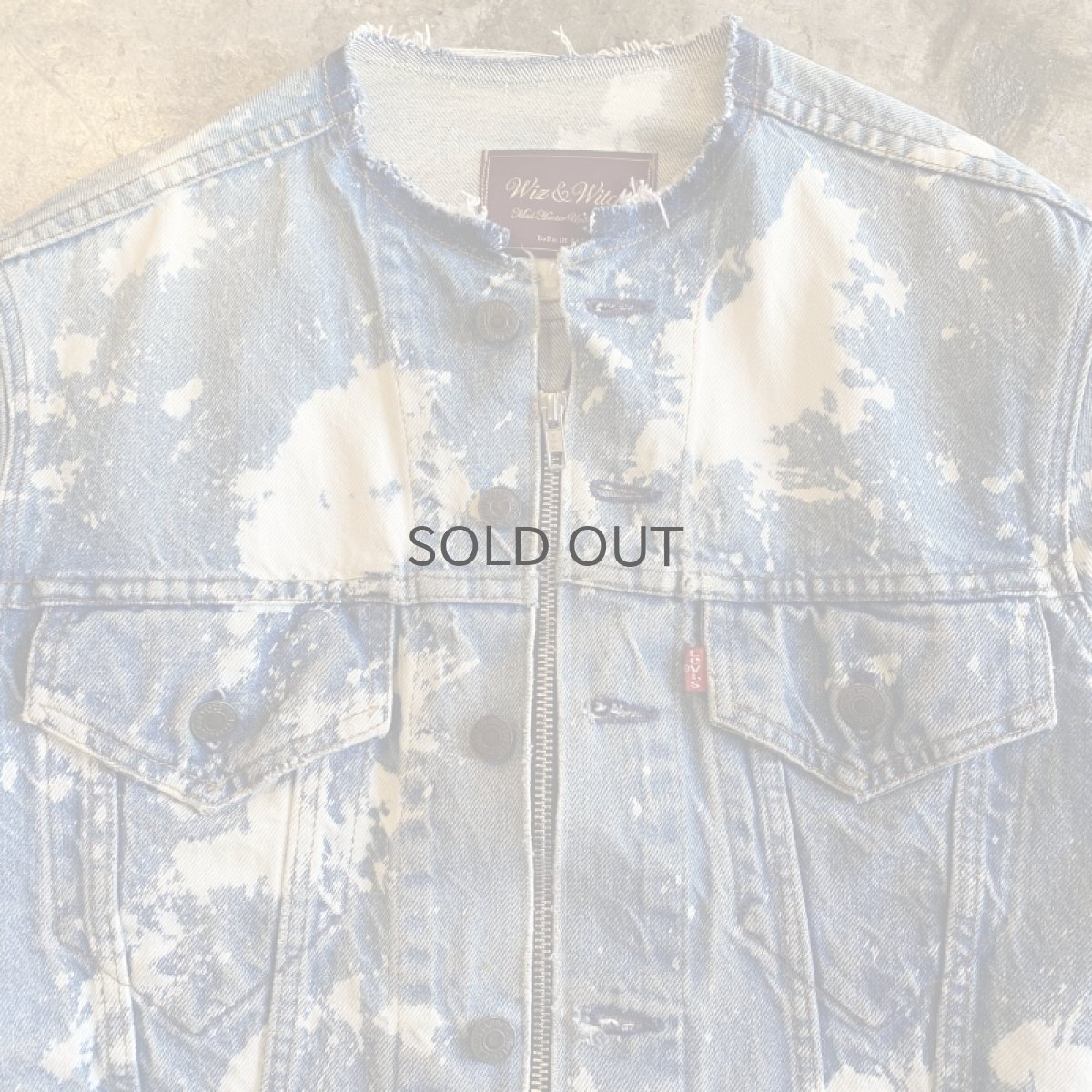 画像6: 【Wiz&Witch】"WANDERER" NO COLLAR ZIP UP DENIM JACKET / OS (6)