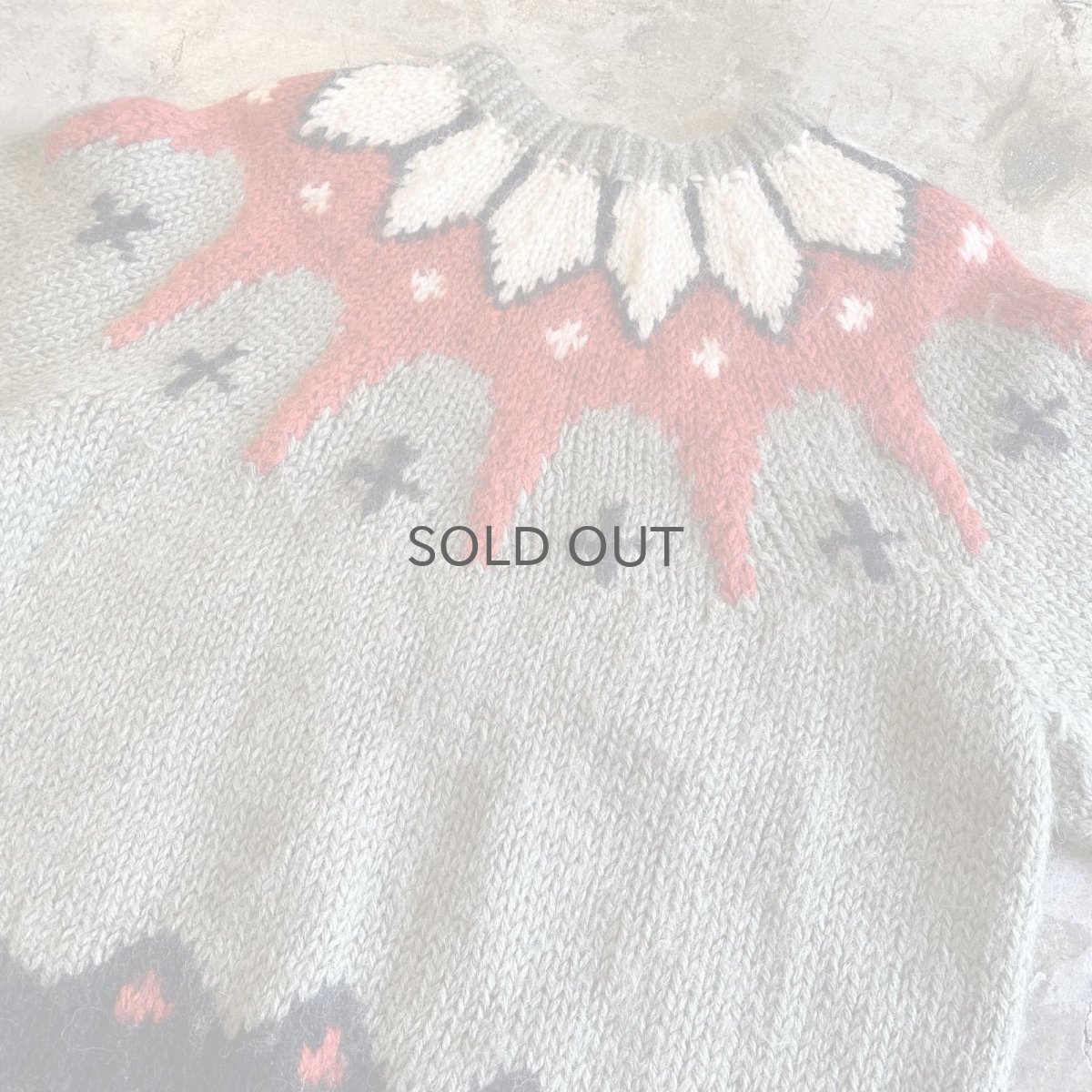 画像8: POINT PATTERN COLOR DESIGN HAND KNIT SWEATER / Ladies M (8)