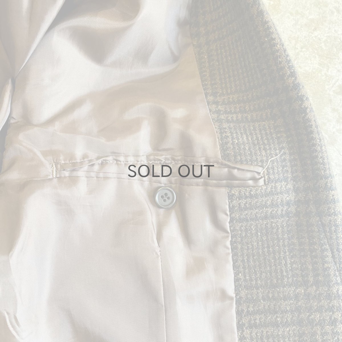 画像7: GLEN CHECK PATTERN DESIGN TAILORED JACKET / Ladies L (7)