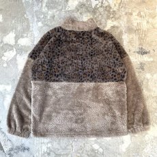 画像2: LEOPARD PATTERN SWITCHED HALF ZIP L/S FLEECE TOPS / Mens L (2)