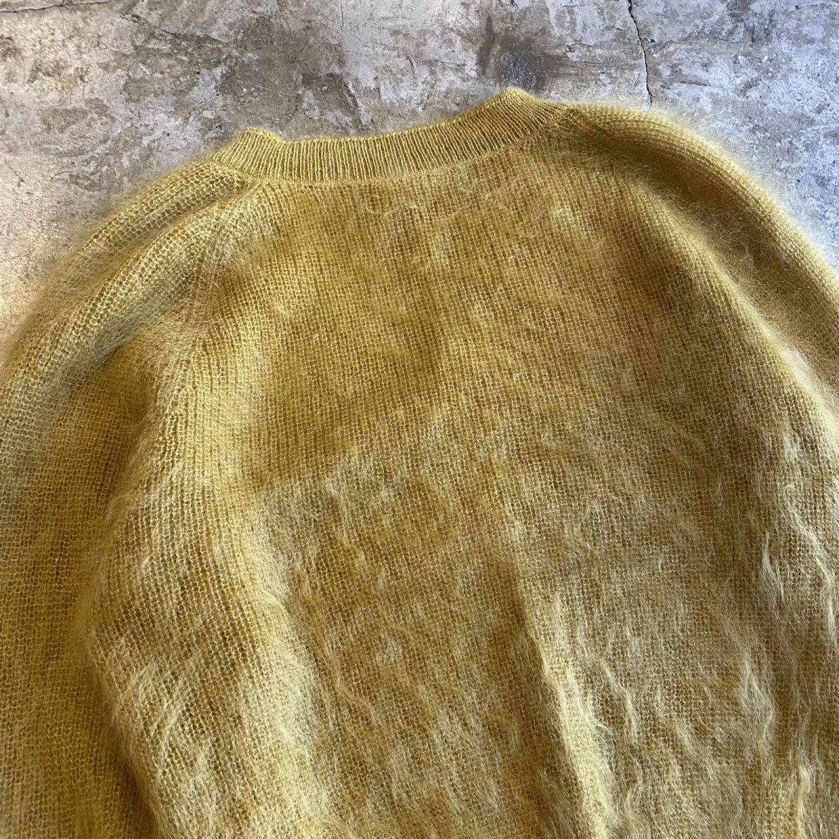 画像11: COLOR MOHAIR V NECK DESIGN KNIT SWEATER / Ladies M (11)